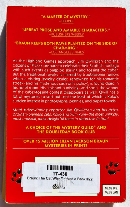 Die Katze, die eine Bank ausraubte Nr. 22 von Lilian Jackson Braun (Gut, 2001, Taschenbuch, 304 Seiten, Penguin Publishing)