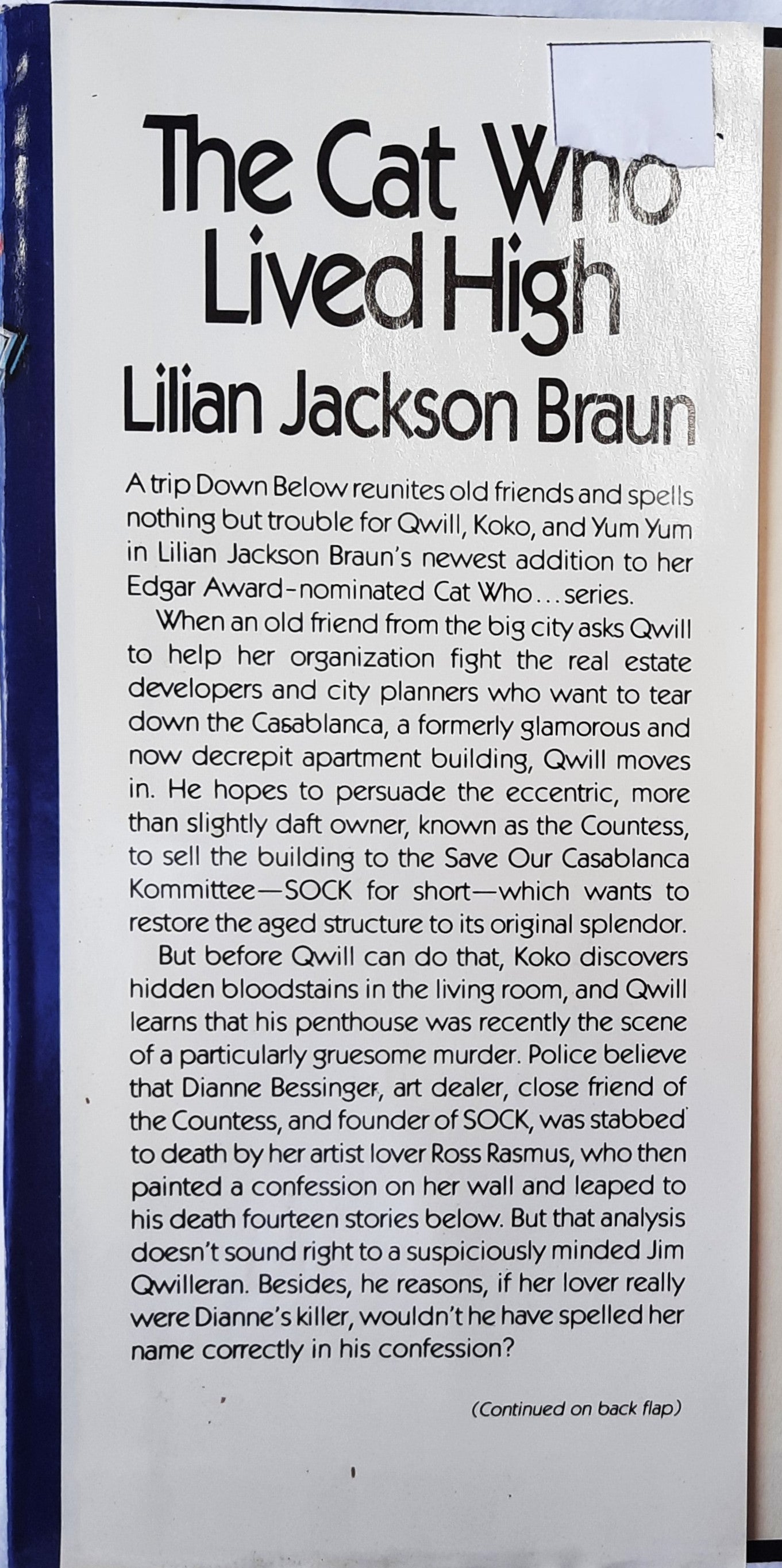 Die Katze, die so hoch hinaus wollte von Lilian Jackson Braun (Gut, 1990, HC, 182 Seiten, G.P. Putnam's Sons)