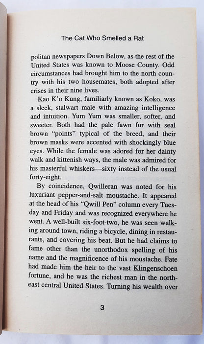 The Cat Who Smelled a Rat #23 by Lilian Jackson Braun (Good, 2002, Pbk, 304 pages, Penguin Publishing)