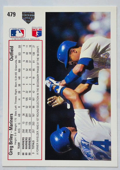 Briley Greg Seattle Mariners Outfield #479 Upper Deck 1991 Baseball Card