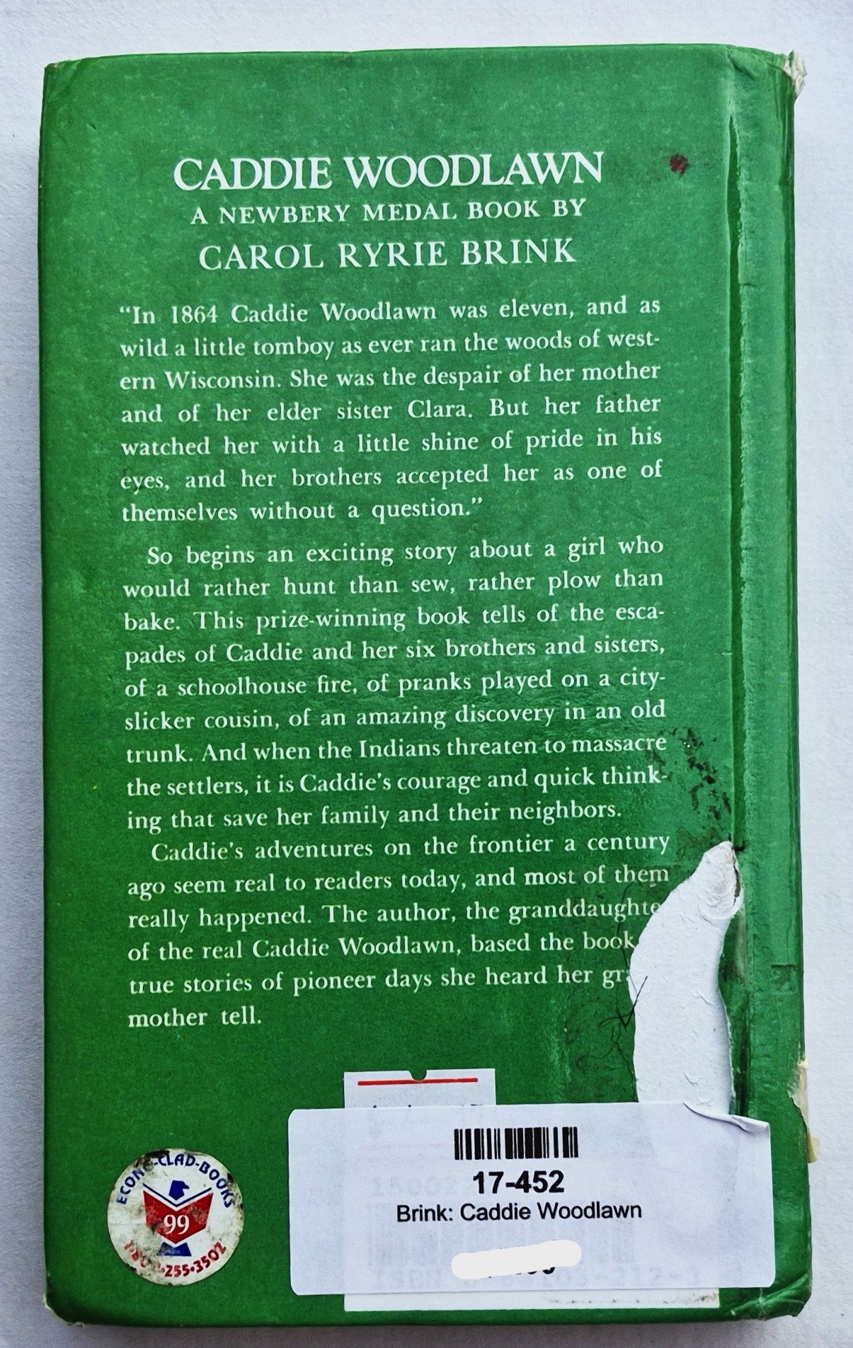 Caddie Woodlawn von Carol Ryrie Brink (Gut, 1997, gebunden, 242 Seiten, Aladdin)
