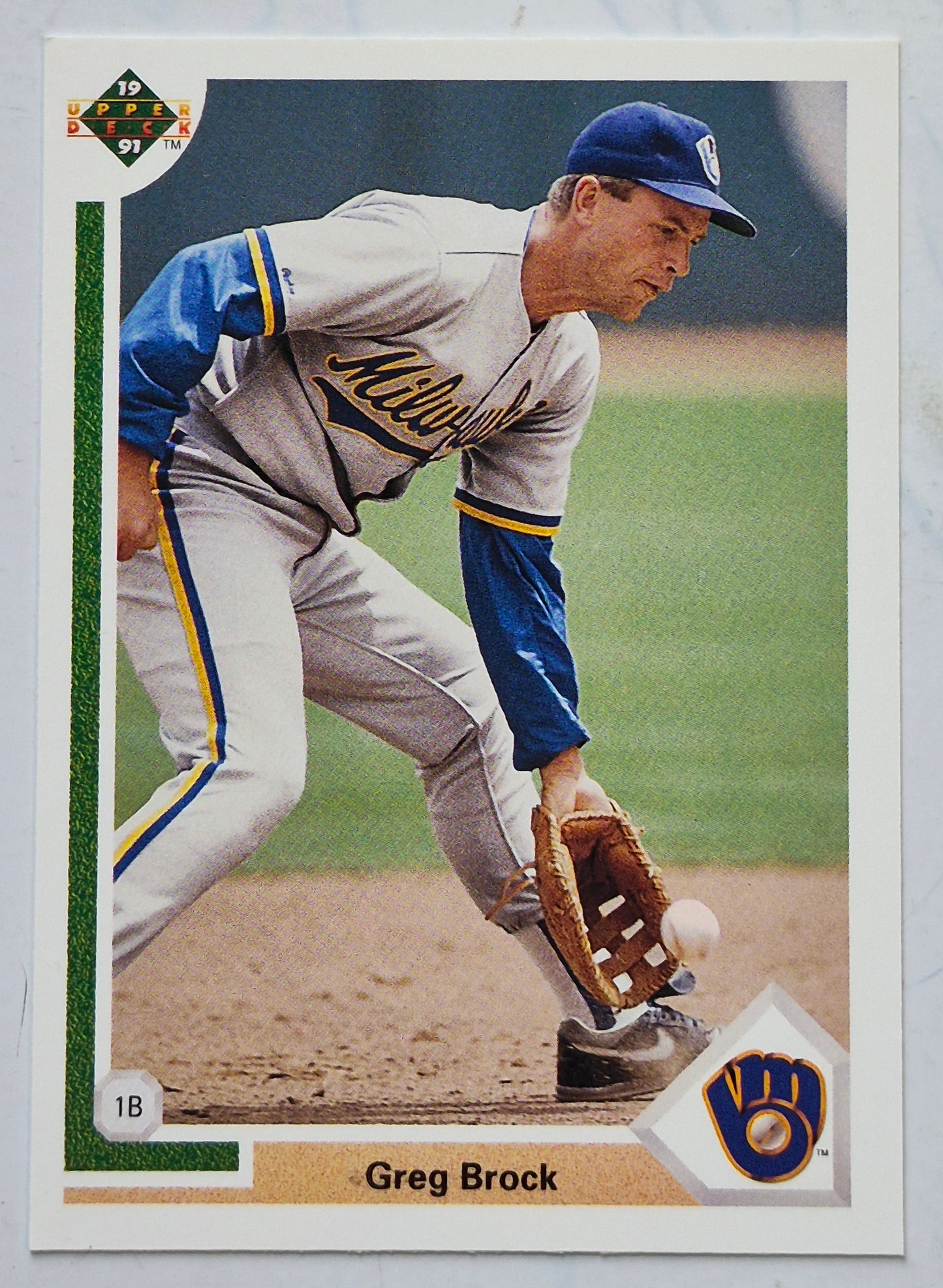 Brock Greg Milwaukee Brewers 1st Base #289 Upper Deck 1991 Baseball Card