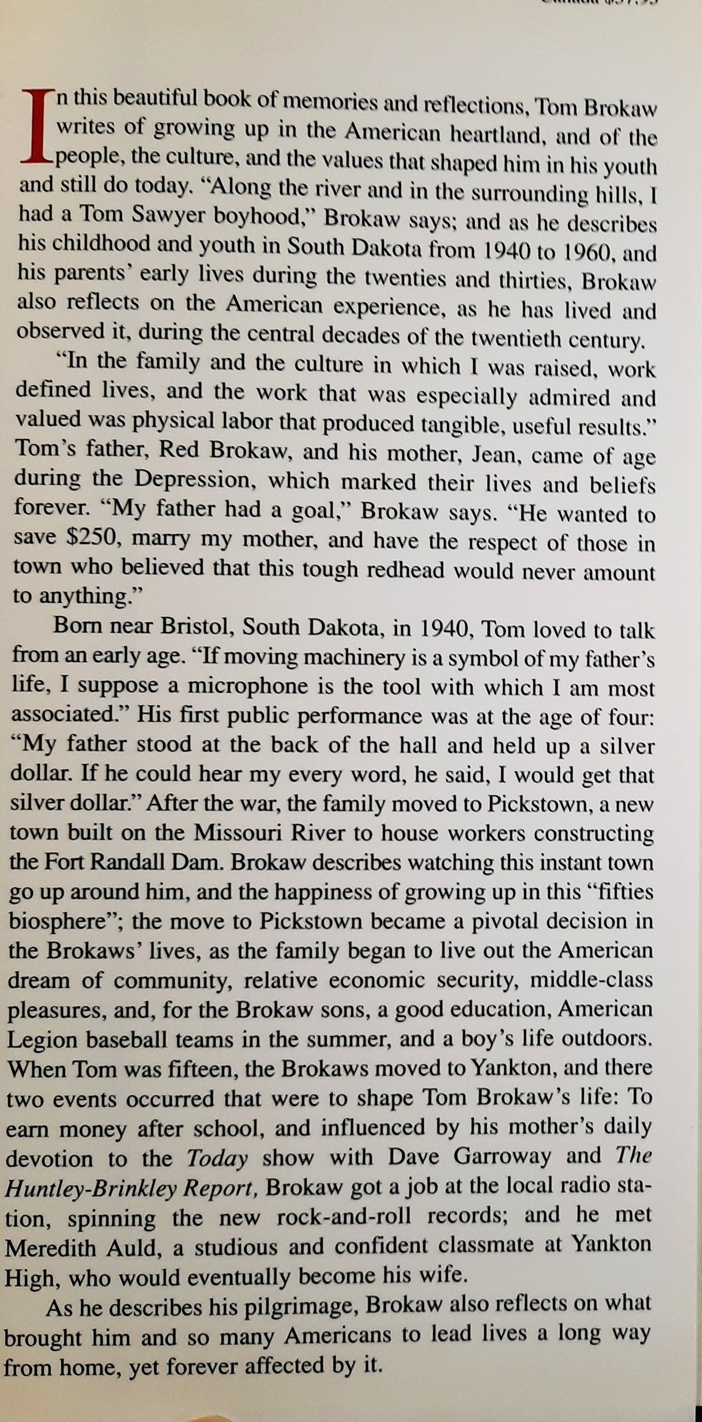 A Long Way From Home: Kindheit im amerikanischen Herzen von Tom Brokaw (Sehr gut, 2002, gebunden, 233 Seiten, Random House)