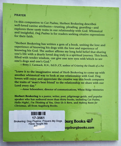 Dog Psalms: Prayers My Dogs Have Taught Me von Herbert Brokering (Sehr gut, 2004, Pbk, 64 Seiten, Augsburg Books)