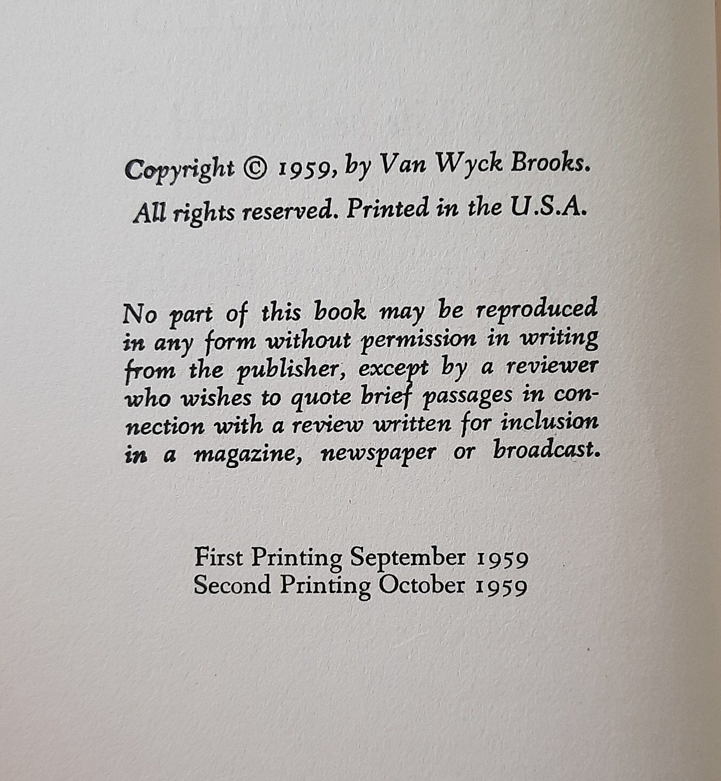 Howells: His Life and World von Van Wyck Brooks (Gut, 1959, HC, 296 Seiten, E.P. Dutton & Co.)