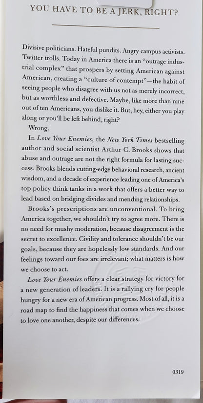 Love Your Enemies: How Decent People Can Save America From the Culture of Contempt von Arthur C. Brooks (Sehr gut, 2019, gebunden, 242 Seiten, Broadside Books)
