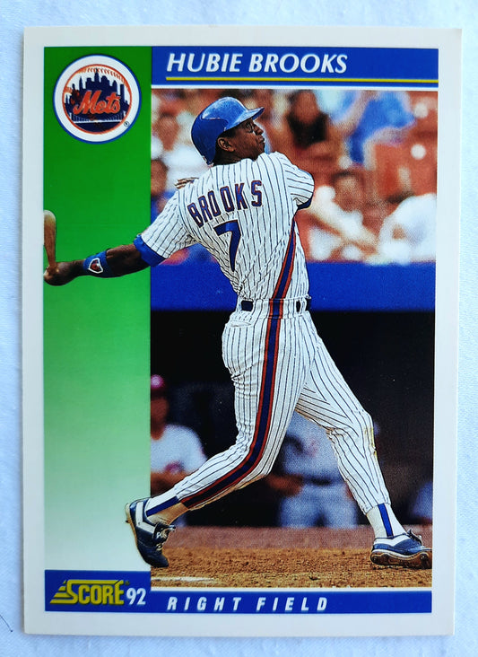 Score '92 Hubie Brooks New York Mets Right Field #107 Baseball Card Near Mint