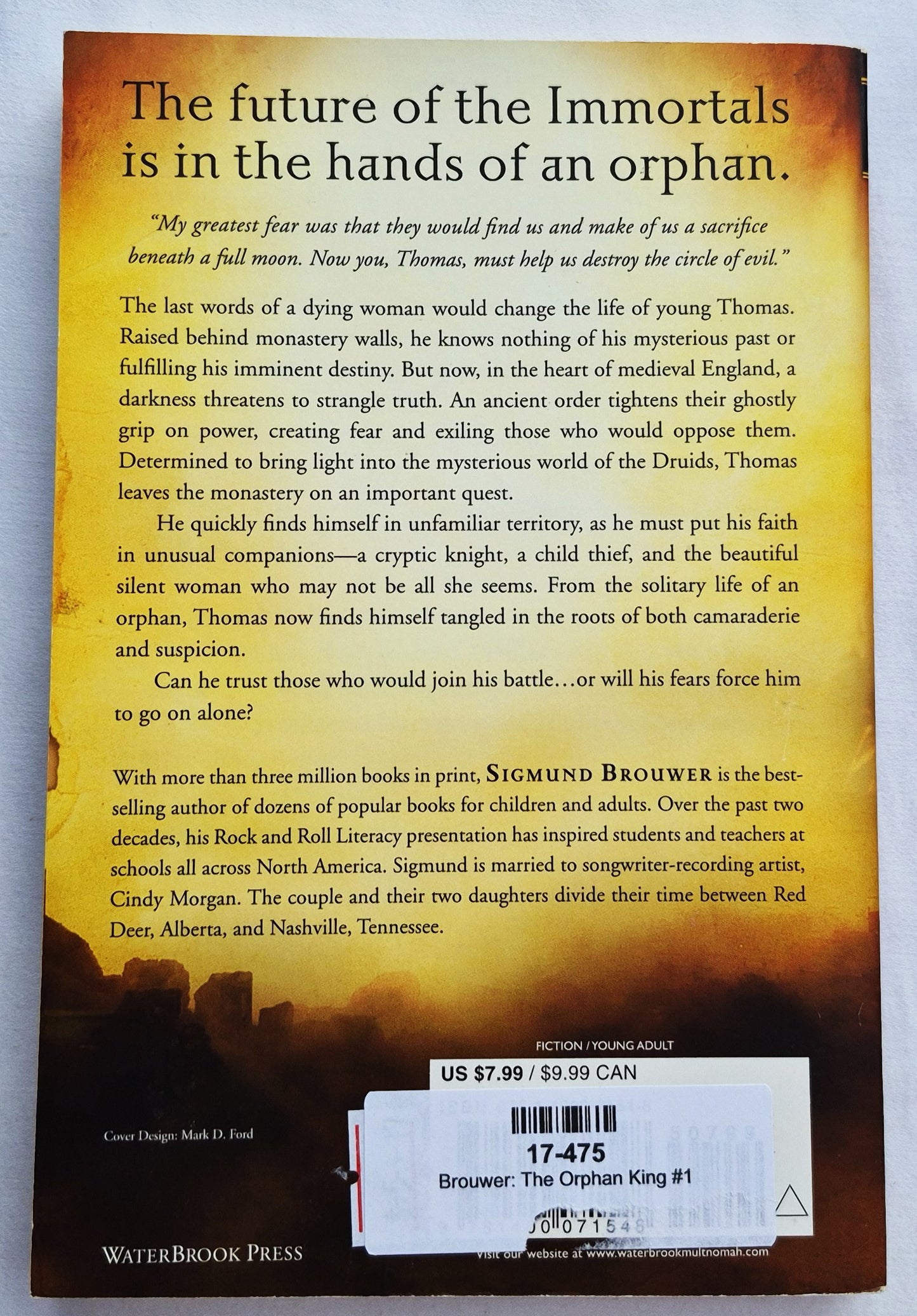 Der Waisen-König #1 Sigmund Brouwer (Merlins Unsterbliche, Neu, 2012, TB, 224 Seiten, WaterBrook Press)