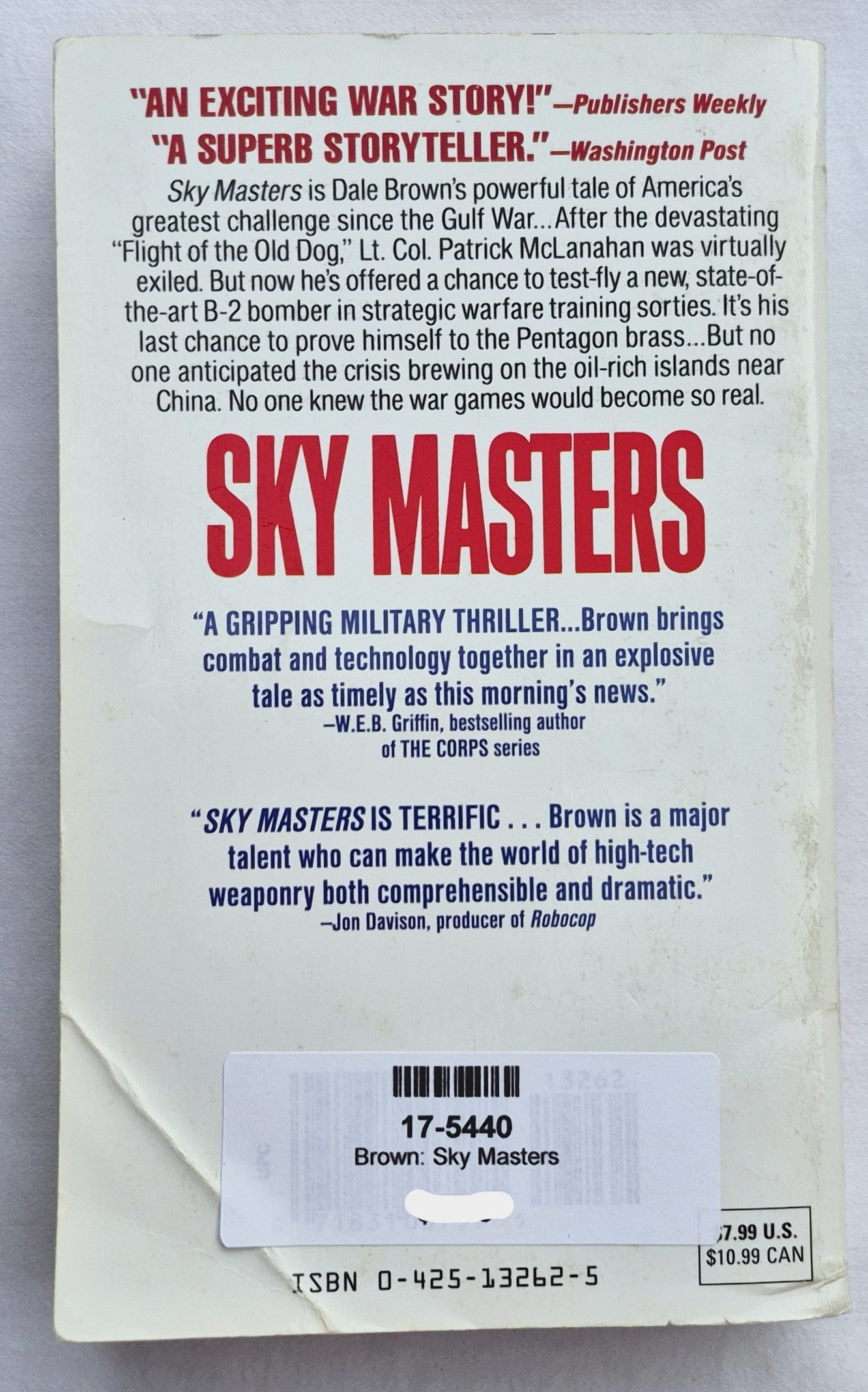Sky Masters von Dale Brown (Gut, 1992, Taschenbuch, 465 Seiten, Berkley Books)