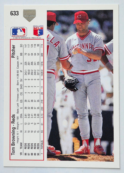 Browning Tom Cincinnati Reds Pitcher #633 Upper Deck 1991 Baseball Card