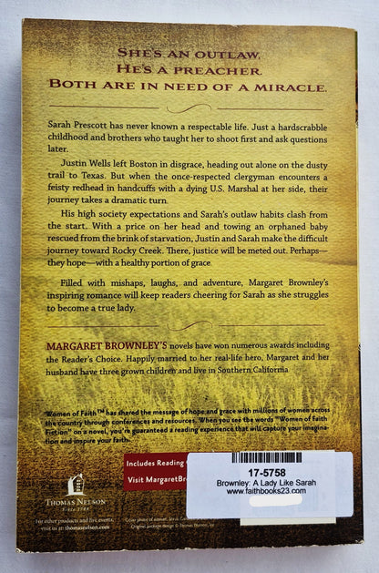 Eine Dame namens Sarah von Margaret Brownley (Rocky Creek Romance #1, Gut, 2009, Taschenbuch, 314 Seiten, Thomas Nelson)