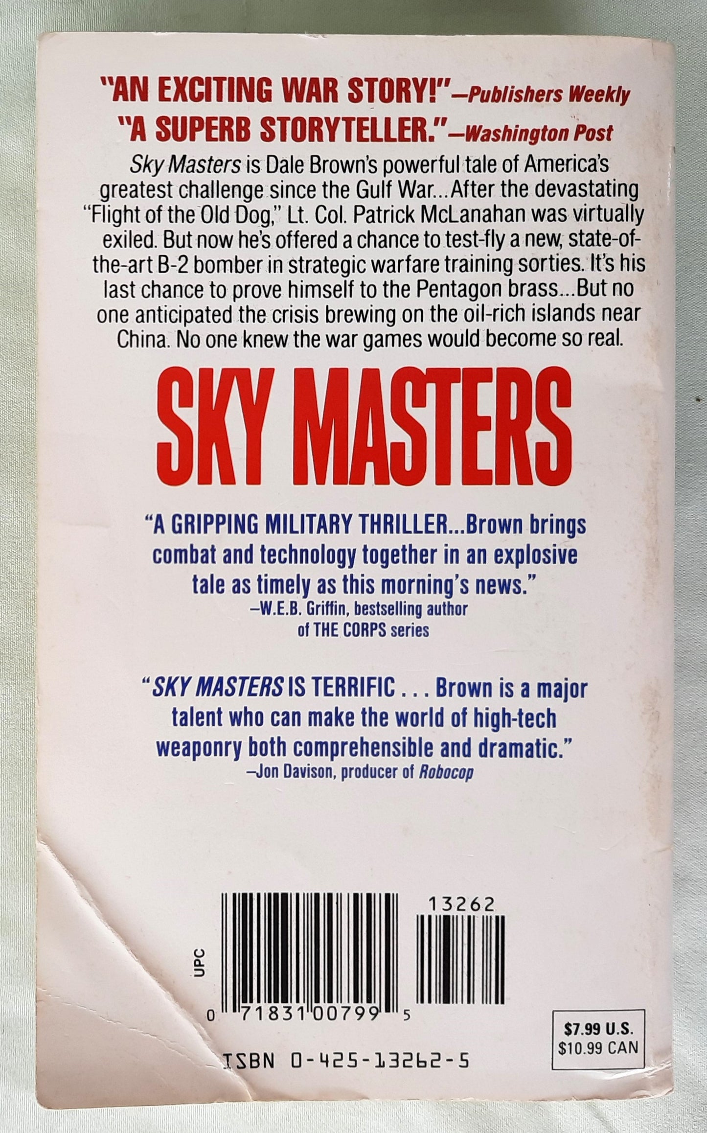 Sky Masters by Dale Brown (Good, 1992, Pbk, 465 pages, Berkley Books)