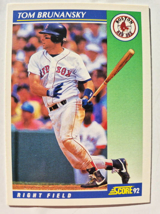 Score '92 Tom Brunansky Boston Red Sox Right Field Baseball Card #46 Near Mint