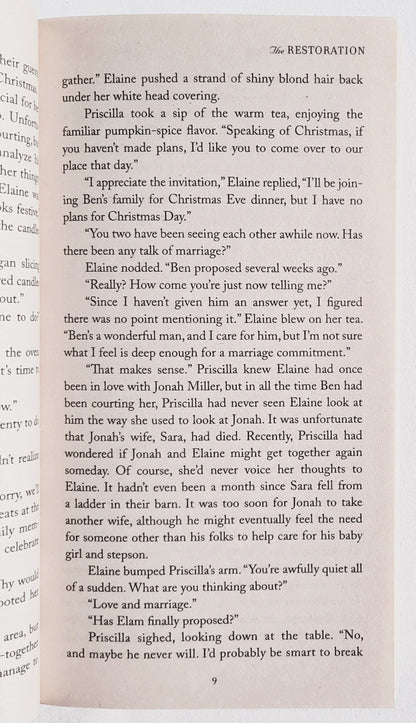 The Restoration #3 Wanda E. Brunstetter (Prairie State Friends, New, 2016. Pbk, 351 pages, Barbour)