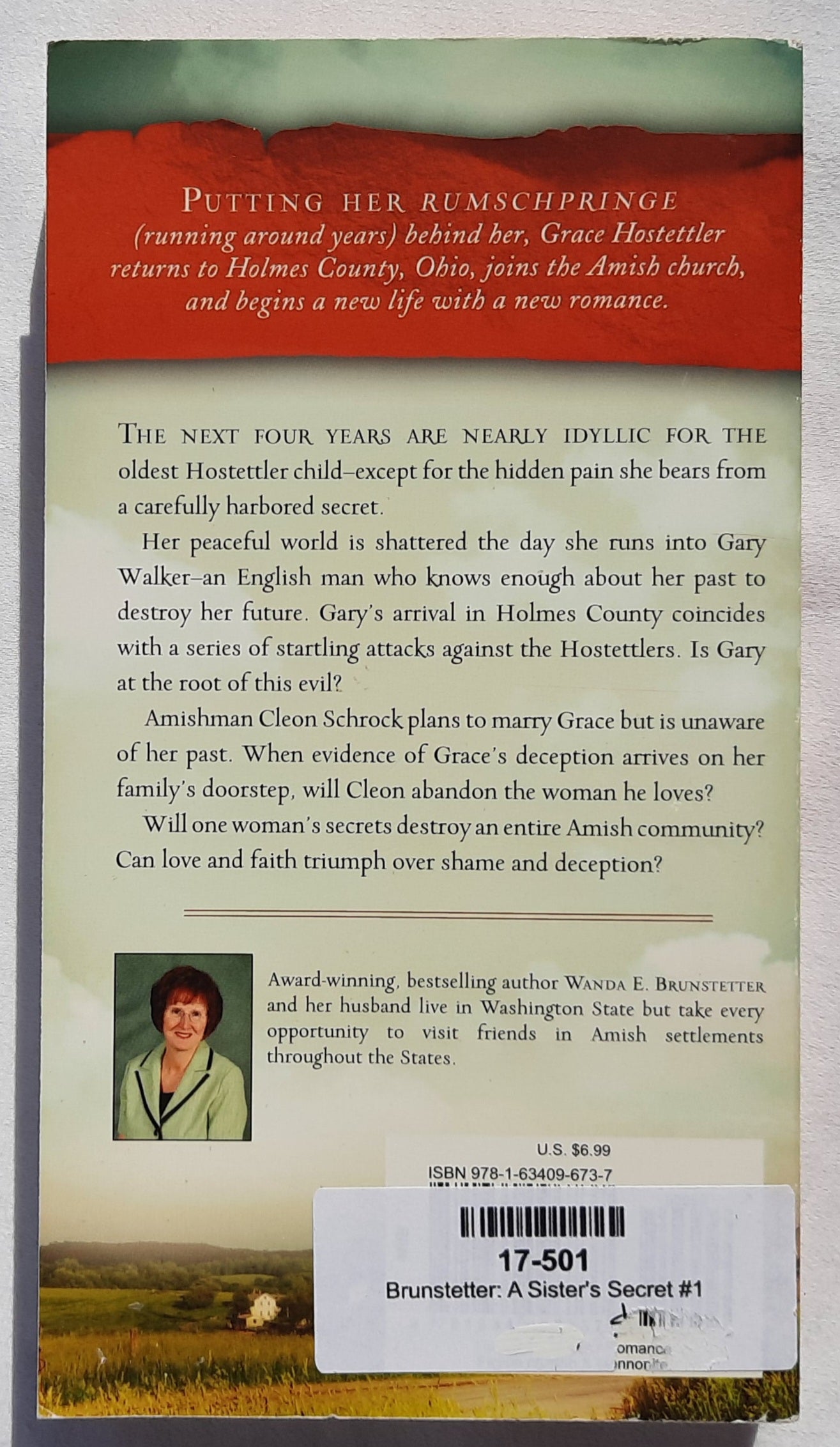 A Sister's Secret #1 by Wanda E. Brunstetter (Sisters of Holmes Co., New, 2007, Pbk, 343 pages, Barbour)