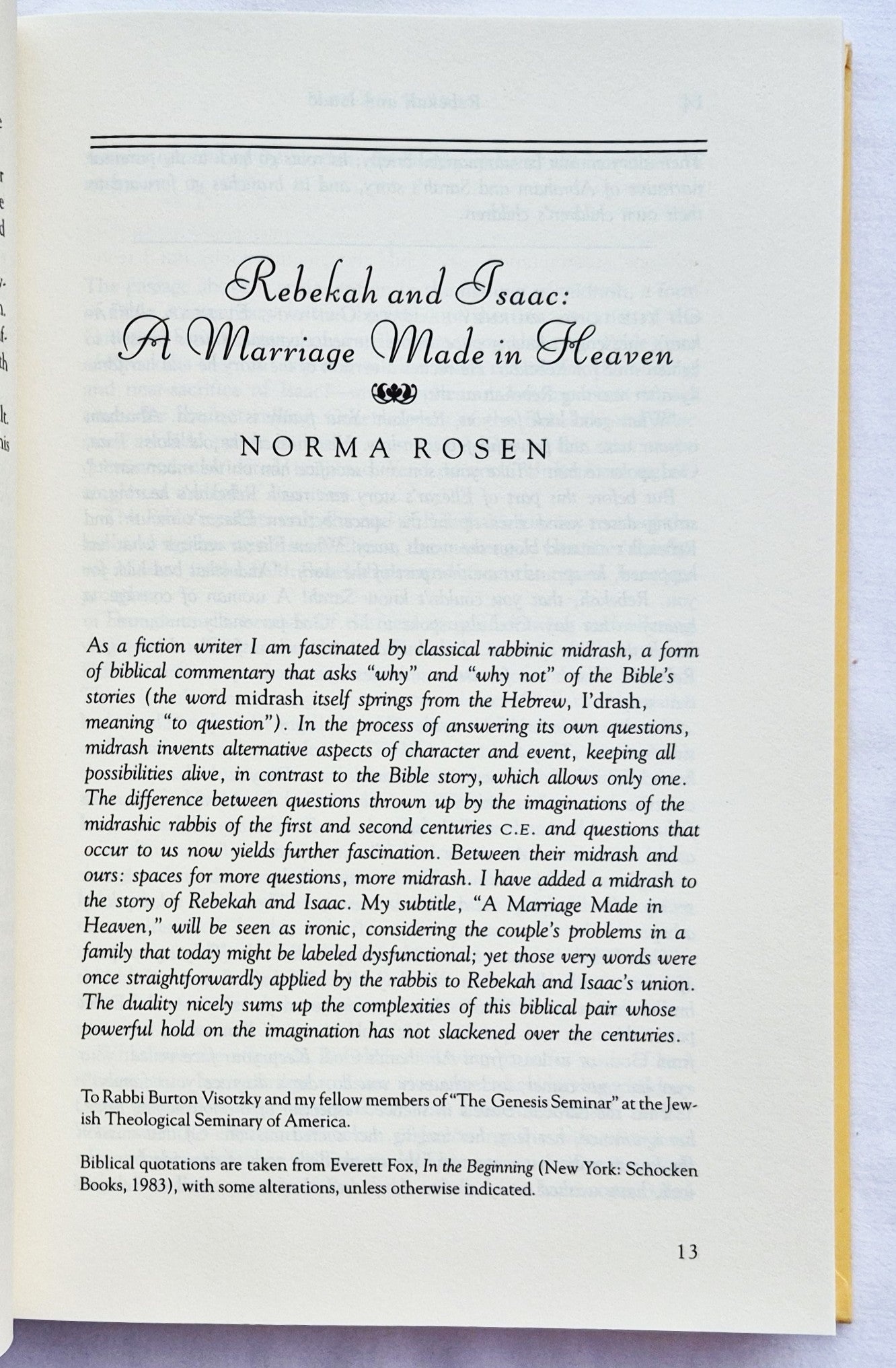 Out of the Garden: Women Writers on the Bible herausgegeben von Christina Buchmann; Celina Spiegel (Gut, 1994, gebunden, 354 Seiten, Fawcett Columbine)