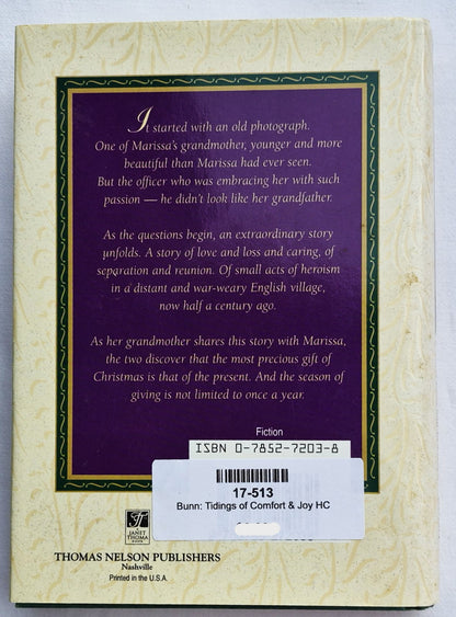 Tidings of Comfort & Joy by T. Davis Bunn (Very good, HC, 1997, Thomas Nelson, 234 pages)