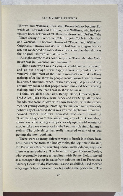 All My Best Friends von George Burns; David Fisher (Sehr gut, 1989, Taschenbuch, 320 Seiten, Perigee Books)