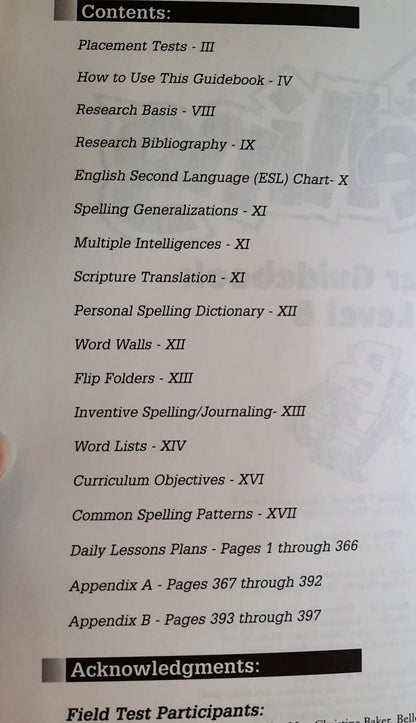 A Reason For Spelling Level B Teacher Guide by Rebecca Burton; Eva Hill et al (New, 2012, PBK, 398 pages, The Concerned Group)