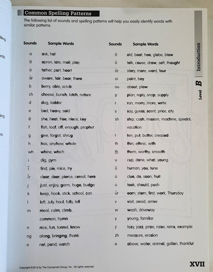 A Reason For Spelling Level B Teacher Guide by Rebecca Burton; Eva Hill et al (New, 2012, PBK, 398 pages, The Concerned Group)