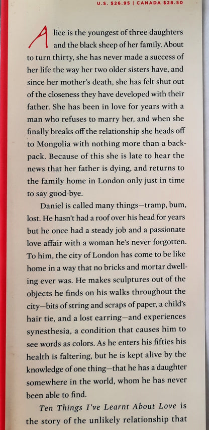 Ten Things I've Learnt About Love by Sarah Butler (Very good, 2013, HC, 258 pages, The Penguin Press)