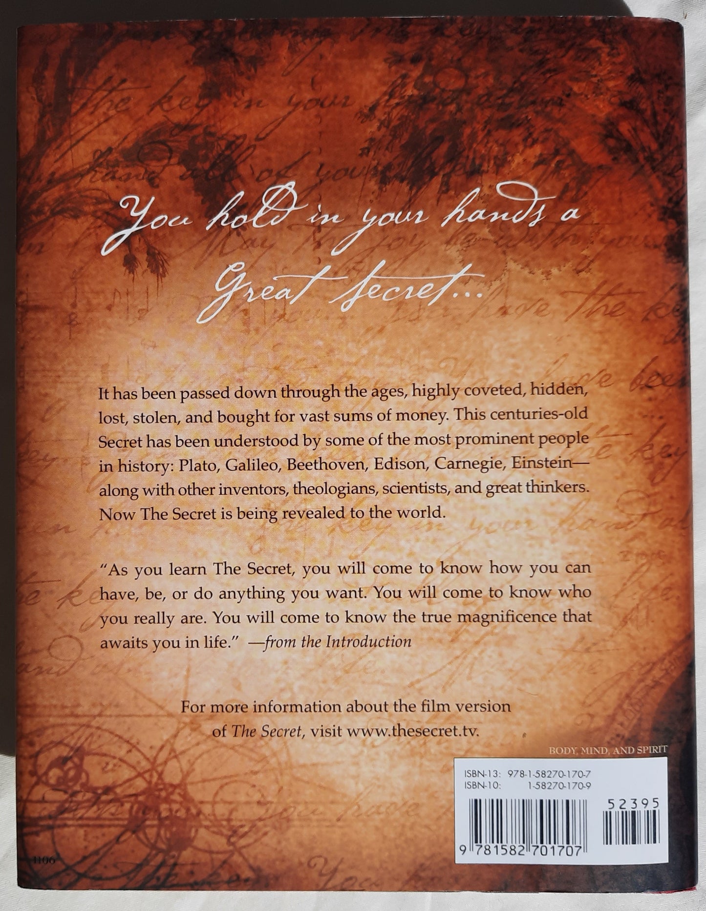 The Secret by Rhonda Byrne (Very good, 2006, HC, 198 pages, Atria Books)