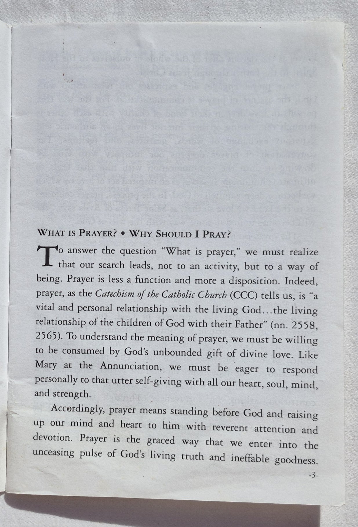Lord, Teach Us to Pray by Father Peter John Cameron (Good, 2000, Pbk, 28 pages, Catholic Information Service)