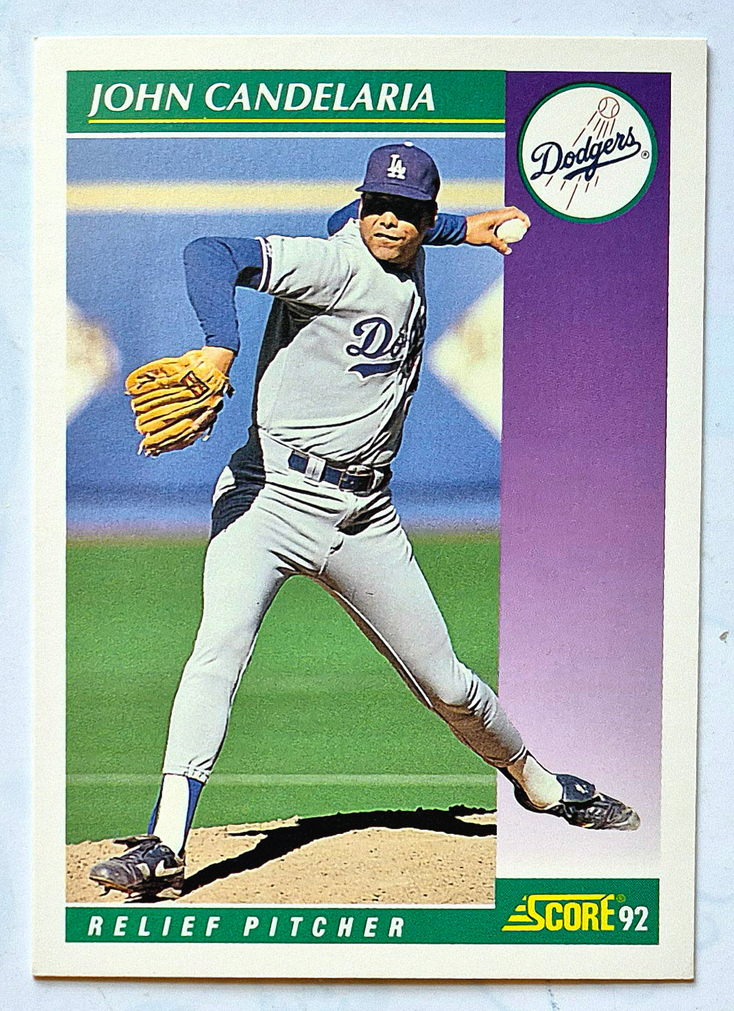 Candelaria John Los Angeles Dodgers Relief Pitcher #350 1992 Score Baseball Card