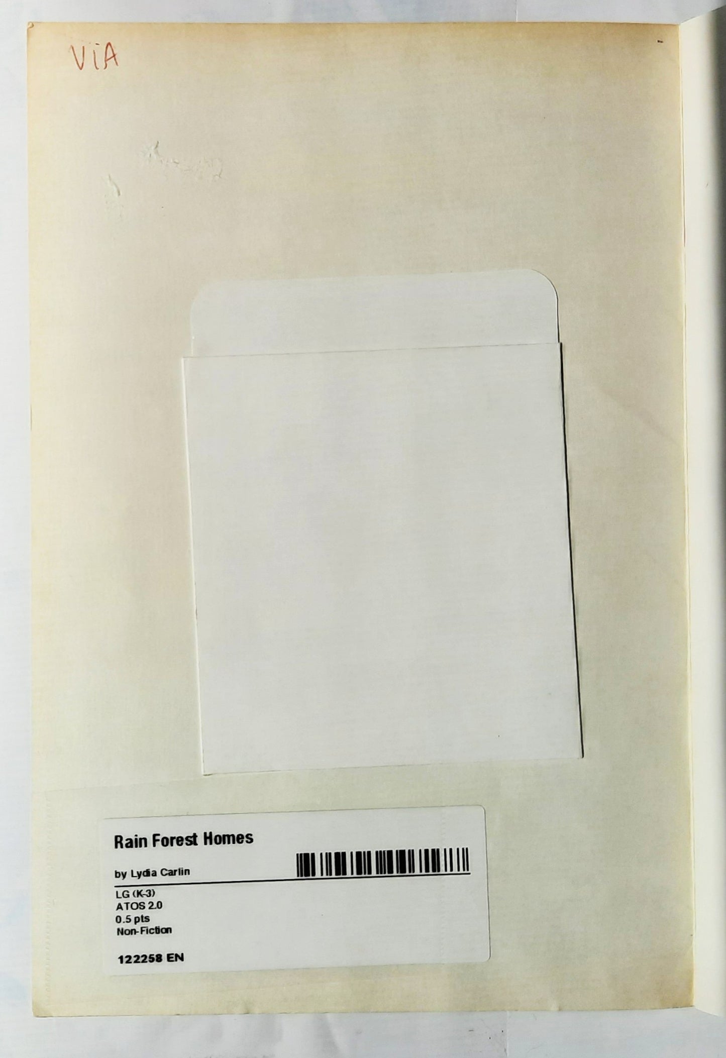 Science Vocabulary Readers: Rain Forest Homes by Lydia Carlin (Very good, 2007, Pbk, 16 pages, Scholastic)