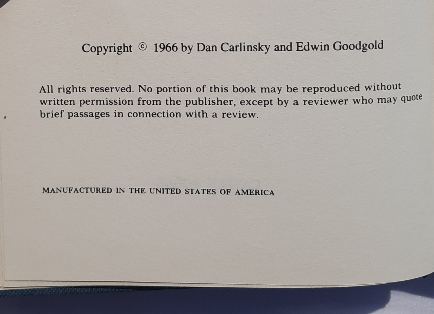Trivia and More Trivia by Dan Carlinsky; Edwin Goodgold (Very good, 1966, HC, 268 pages, Castle Books)