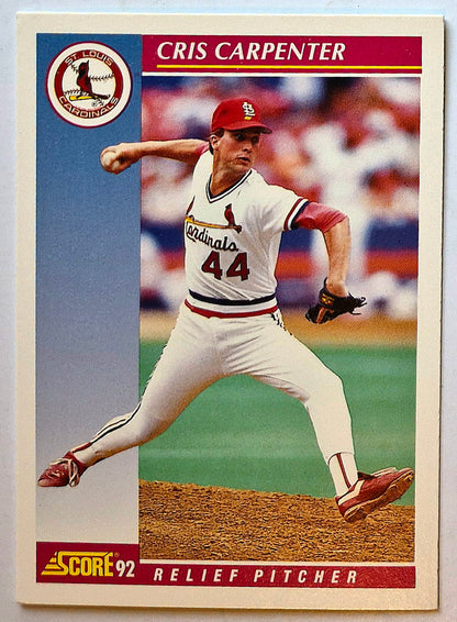 Carpenter Cris St. Louis Cardinals Relief Pitcher #160 1992 Score Baseball Card