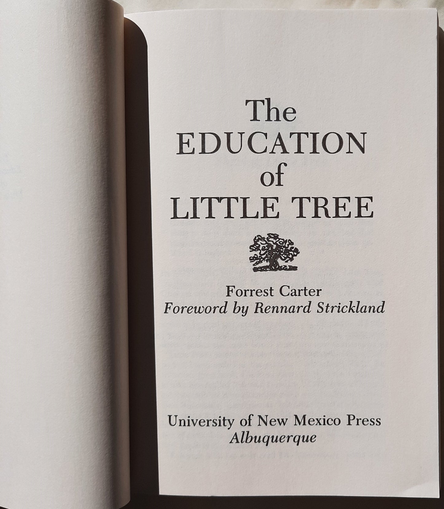 The Education of Little Tree by Forrest Carter (Very good, 1999, Pbk, 216 pgs, University of New Mexico Press)