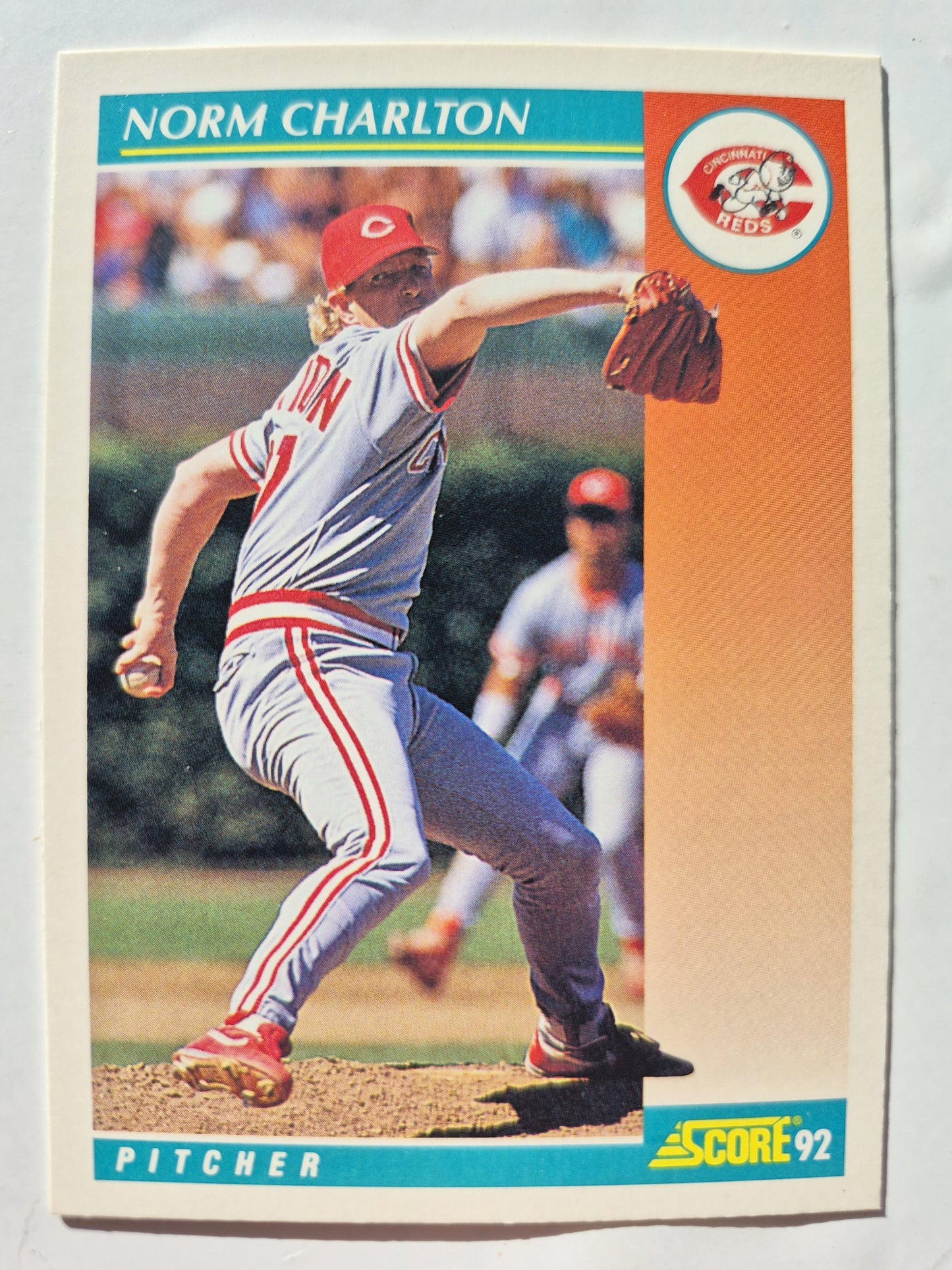 Wertung '92 Norm Charlton Cincinatti Reds Pitcher Baseball-Karte #267 Fast Neuwertig