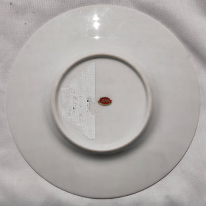 Art of Chokin 6" Decorative Plate with Singing Bird and Cherry Blossoms 24K Gold Trim (Very Good)