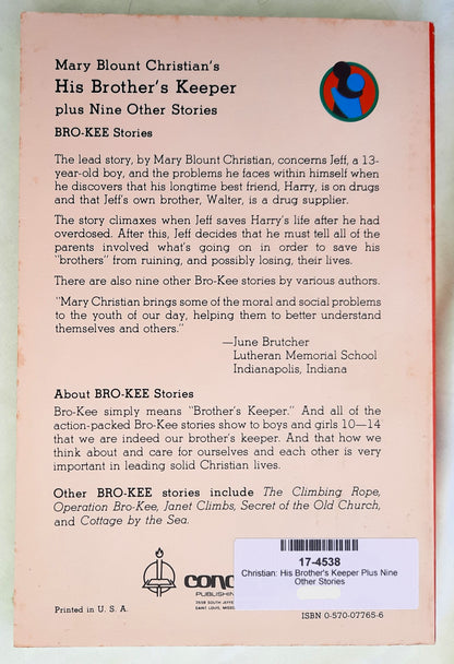 His Brother's Keeper Plus Nine Other Stories by Mary Blount Christian (Very Good, 1978, Pbk, 125 pages, Concordia)