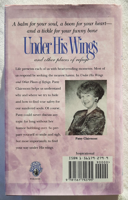 Under His Wings and Other Places of Refuge by Patsy Clairmont (Very good, 1994, HC, 143 pages, Focus on the Family)