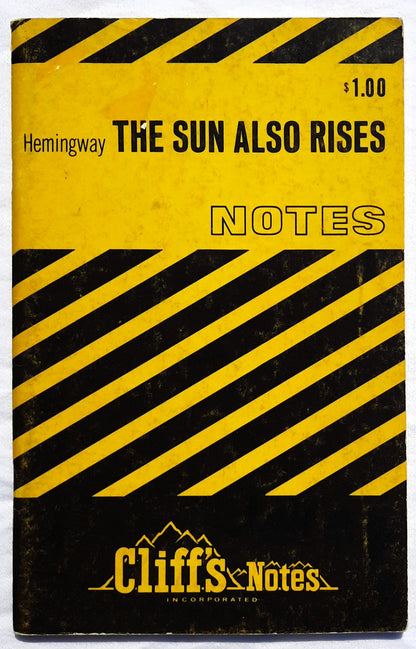 The Sun Also Rises by Ernest Hemingway (Good, 1968, Pbk, 80 pages, Cliffs Notes)