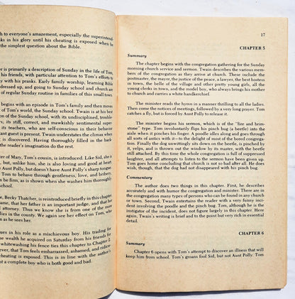 The Adventures of Tom Sawyer by Mark Twain (Good, 1967, Pbk, 88 pages, Cliffs Notes)