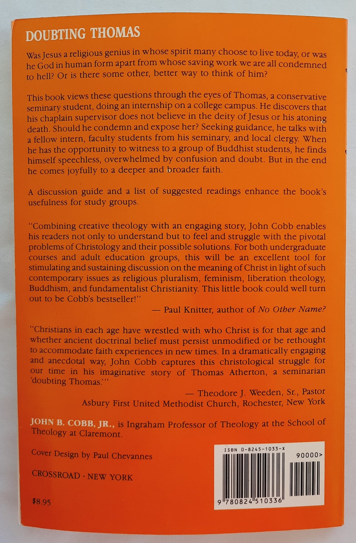 Doubting Thomas: Christology in Story Form by John B. Cobb, Jr. (Very Good, 1992, Pbk, 96 pages, Crossroad)