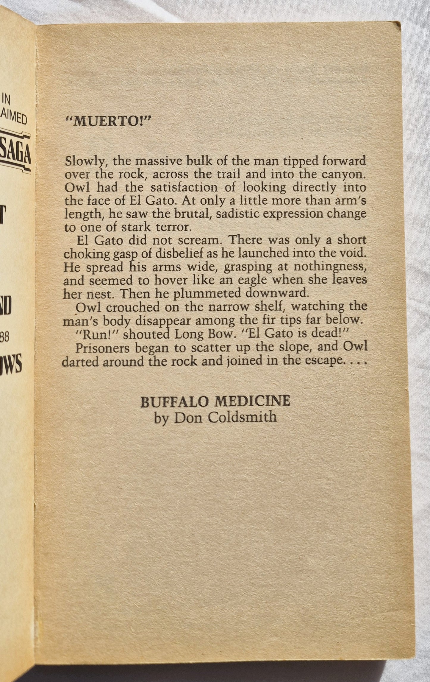 Buffalo Medicine von Don Coldsmith (Die Saga um das Spanische Zaumzeug #4, Gut, 1988, Taschenbuch, 196 Seiten, Bantam Books)