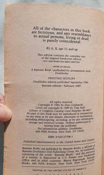 River of Swans by Don Coldsmith (The Spanish Bit Saga #10, Good, 1989, Pbk, 177 pages, Bantam Books)