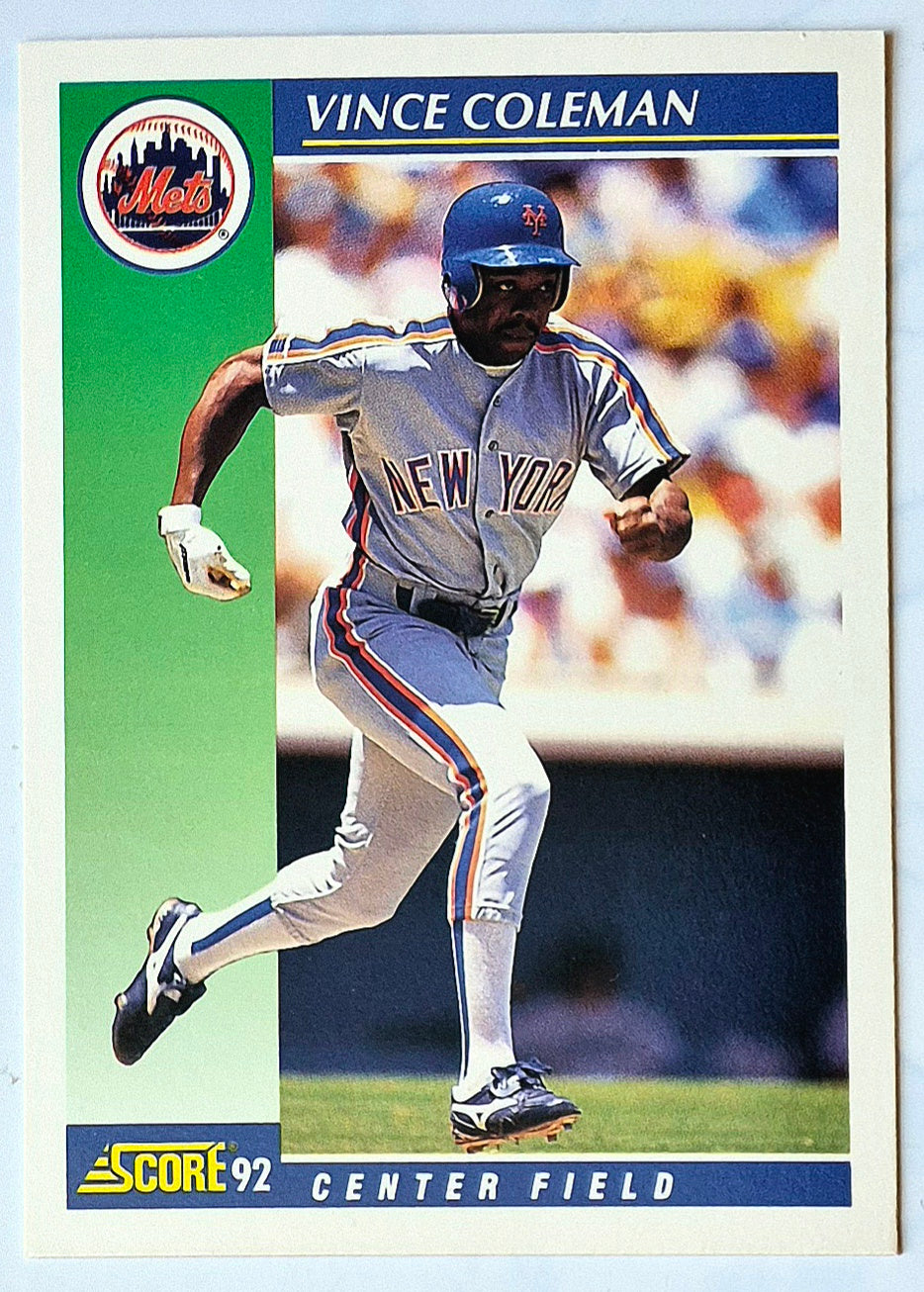 Coleman Vince New York Mets Center Field #95 1992 Score Baseball Card