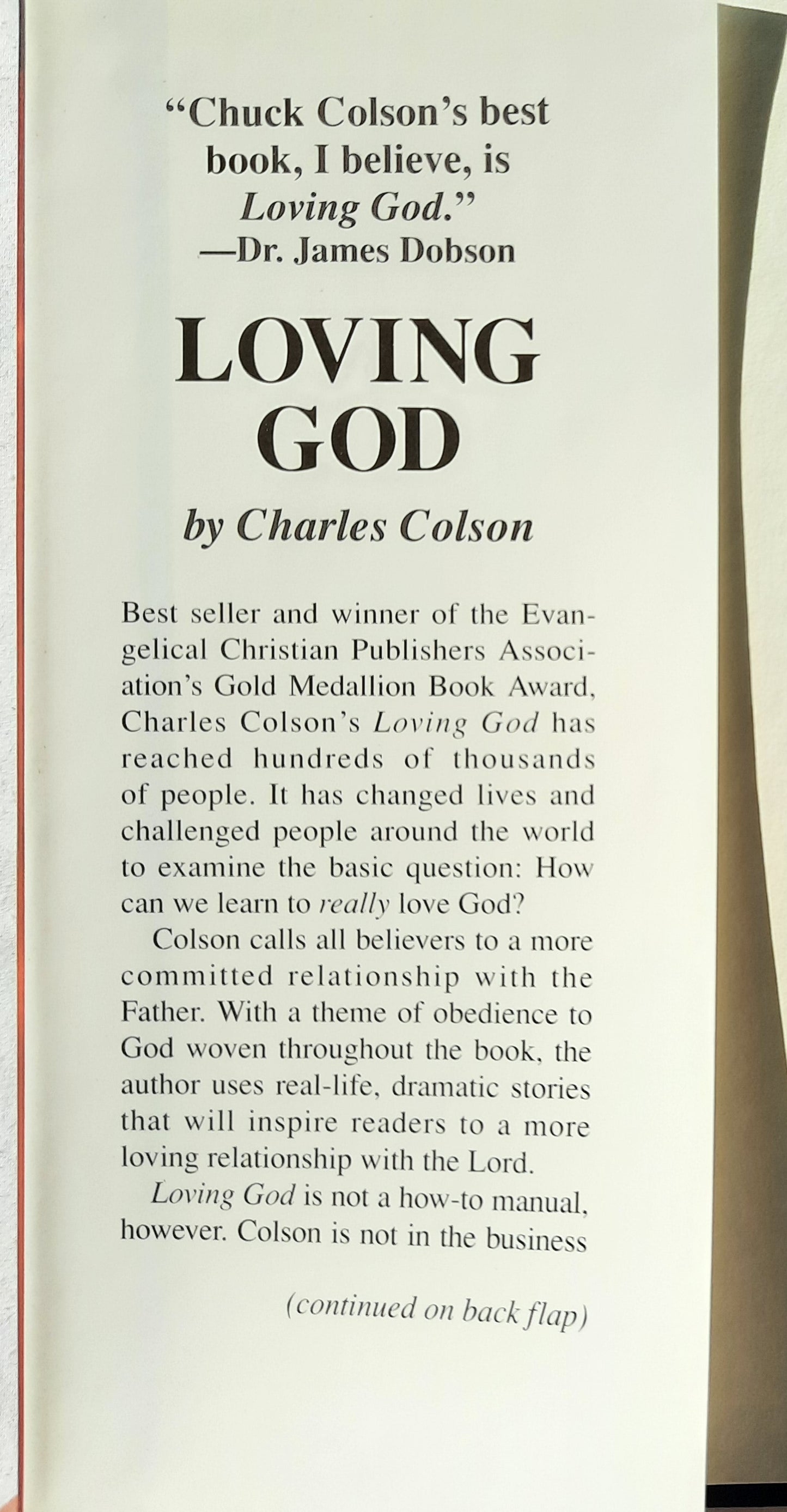 Loving God by Charles Colson (Very good, 1987, HC, 30 pages, Zondervan)