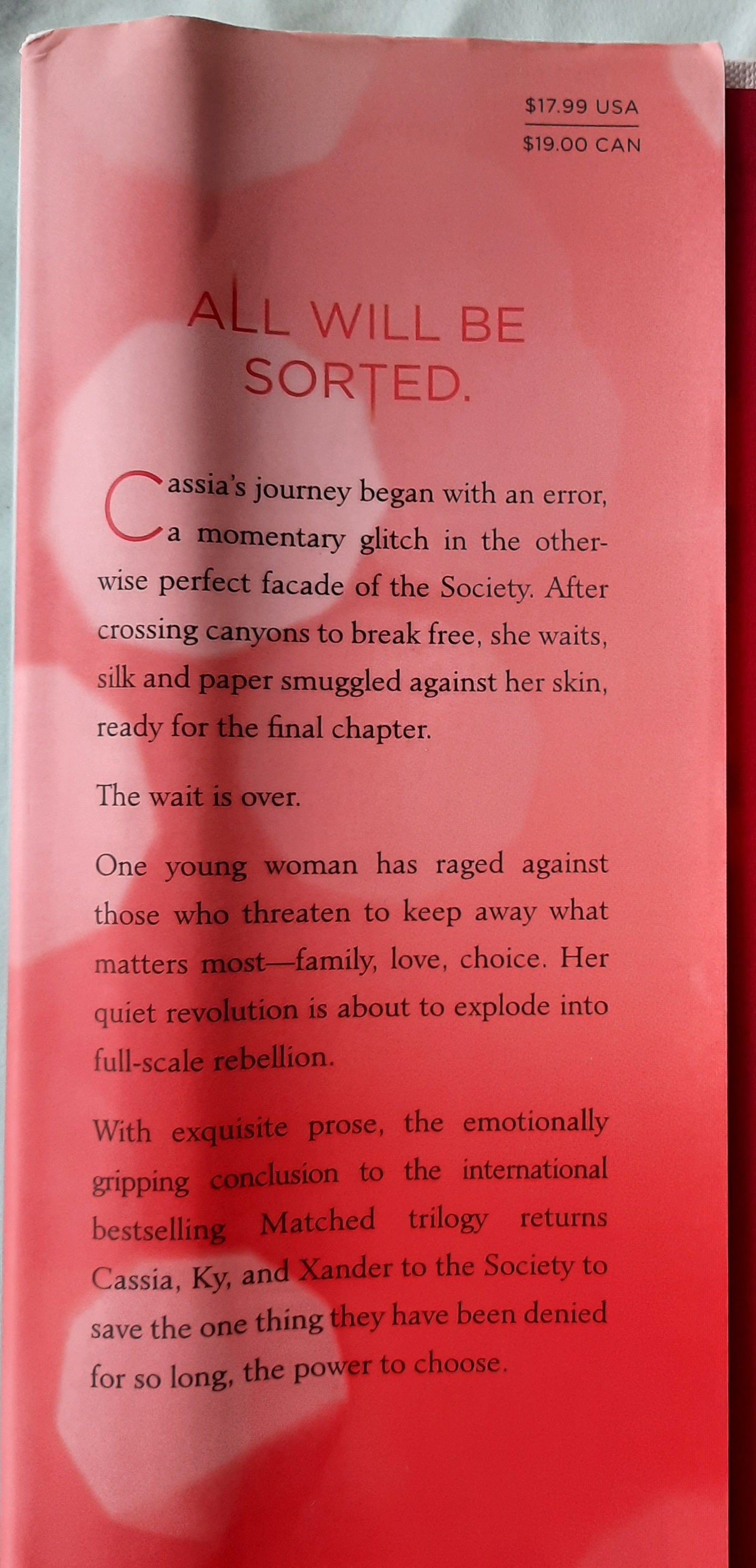 Reached by Ally Condie (Matched #3, Very good, 2012, HC, 512 pages, Dutton Books)