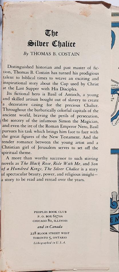 The Silver Chalice by Thomas Costain (Good, 1952, HC, 533 pages Peoples Book Club)