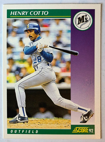 Cotto Henry Seattle Mariners Outfield #390 1992 Score Baseball Card