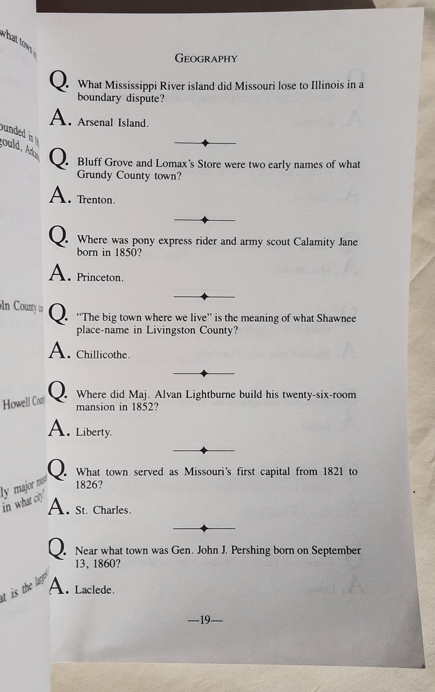 Missouri Trivia by Ernie Couch (Very good, 1992, Pbk, Rutledge Hill Press, 191 pages)