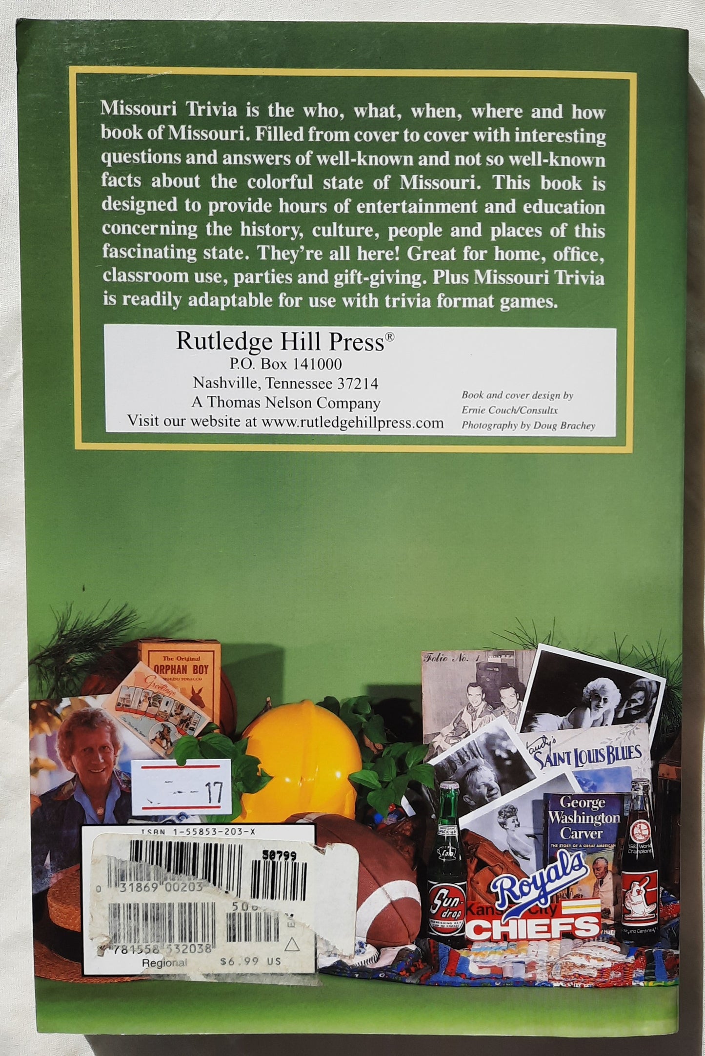 Missouri Trivia by Ernie Couch (Very good, 1992, Pbk, Rutledge Hill Press, 191 pages)