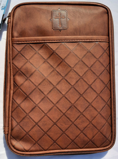Bible Cover: Man of God (New, Natural Brown, Vinyl, Small Size fits 6 1/2"x9"x1", Dicksons)