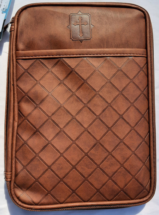 Bible Cover: Man of God (New, Natural Brown, Vinyl, Small Size fits 6 1/2"x9"x1", Dicksons)